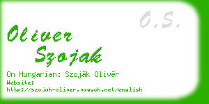 oliver szojak business card